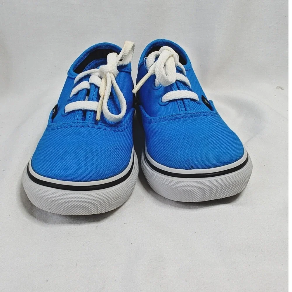 Vans Authentic Malibu Blue Black Canvas Low Top Sneakers 7.5 Toddler New